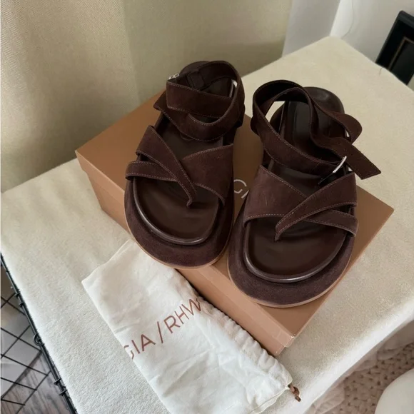 GIA/RHW 41 Suede Sandals Sz 39 - Picture 5 of 6